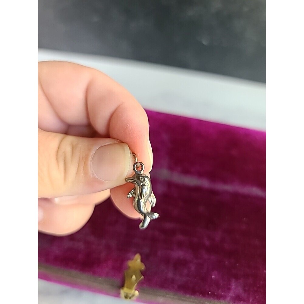 925 Dolphin Charm Pendant Vintage